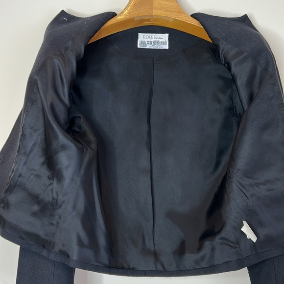 🇨🇦Rouie 100% Wool Petites Crop Blazer SZ 6 - Picture 6 of 9